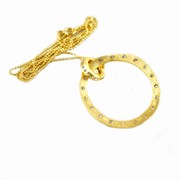 Halskæde med rundt vedhæng - forgyldt