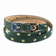 Læderarmbånd - grøn