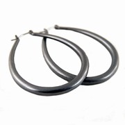 Ovale øreringe - rhodineret