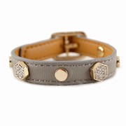 Læder armbånd - grå