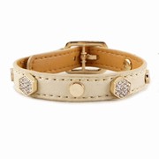 Læderarmbånd - nude